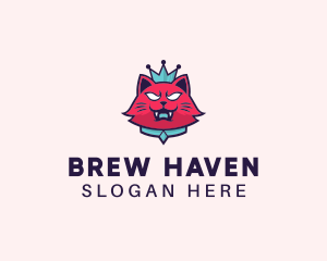 Angry Cat Crown logo design