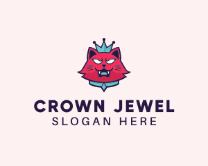 Crown - Angry Cat Crown logo design