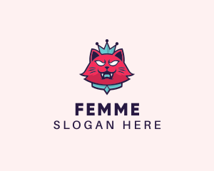 Angry Cat Crown logo design