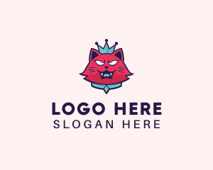Angry Cat Crown logo design