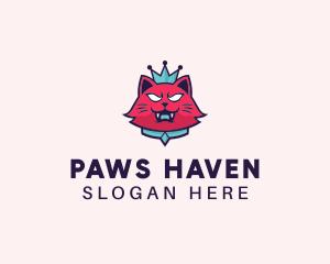 Angry Cat Crown logo design