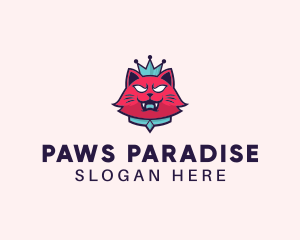 Angry Cat Crown logo design