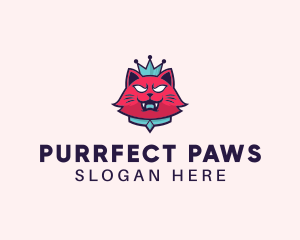 Angry Cat Crown logo design