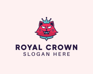 Crown - Angry Cat Crown logo design