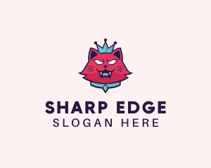 Angry Cat Crown logo design