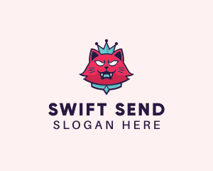 Angry Cat Crown logo design