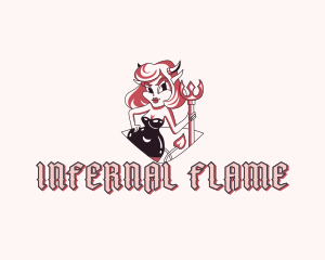 Sexy Demon Woman logo design