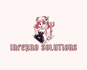 Demon - Sexy Demon Woman logo design