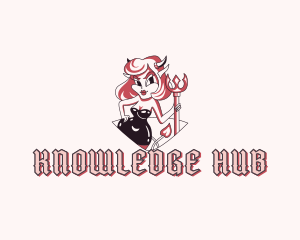 Temptation - Sexy Demon Woman logo design