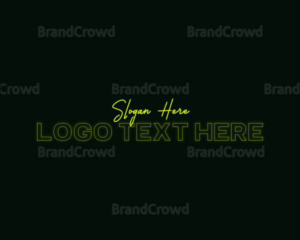 Neon Glow Signature Wordmark Logo