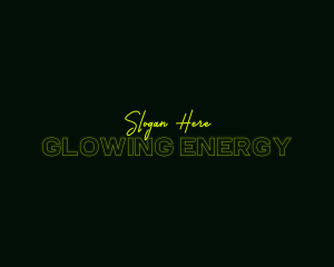 Neon Glow Signature Wordmark logo design