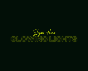 Neon Glow Signature Wordmark logo design