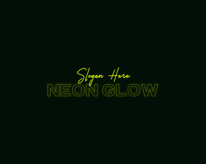 Neon Glow Signature Wordmark logo design