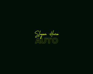 Signage - Neon Glow Signature Wordmark logo design