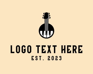 Black And White - Guitar Piano Band logo design