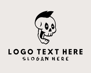 Skate - Punk Skull Tattoo Artist logo design