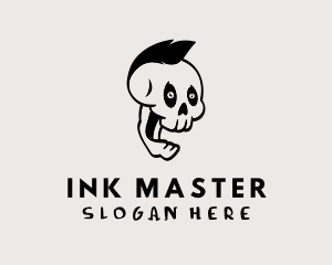 Punk Skull Tattoo Artist logo design