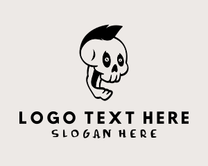 Tats - Punk Skull Tattoo Artist logo design