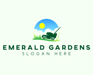 Lawn Mower Landscaping logo design