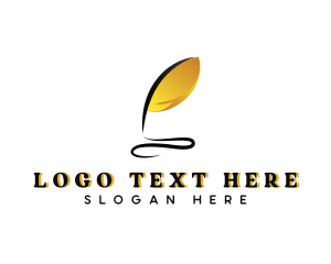 Calligrapher - Author Feather Quill logo design