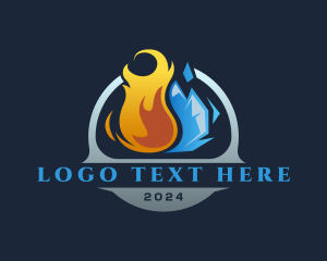 Cold - Flaming Ice Burn Thermostat logo design