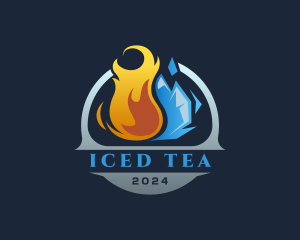 Flaming Ice Burn Thermostat logo design