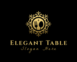 Elegant Spoon Fork  logo design