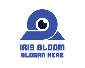 Iris - Blue Omega Eye logo design
