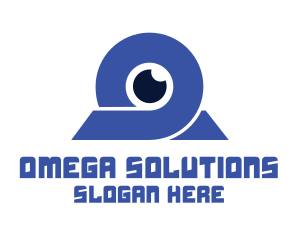 Blue Omega Eye  logo design