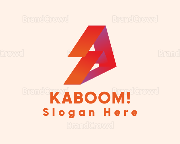 Modern Ribbon Tech Letter A Logo