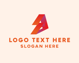 Architect - Modern Ribbon Tech Letter A logo design