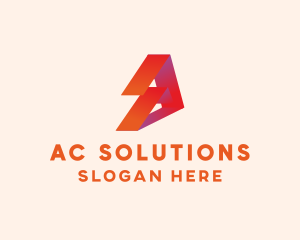 Modern Ribbon Tech Letter A logo design