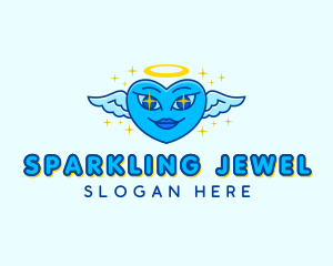 Sparkle Heart Angel logo design