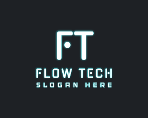 Neon Futuristic Tech logo design