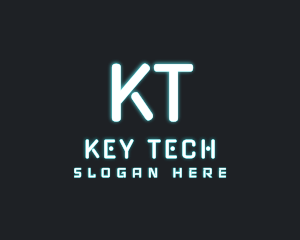 Neon Futuristic Tech logo design