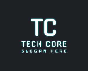 Neon Futuristic Tech logo design