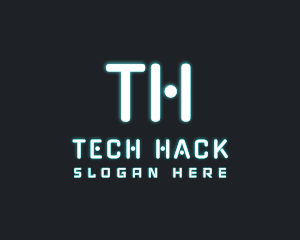 Neon Futuristic Tech logo design