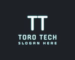 Neon Futuristic Tech logo design