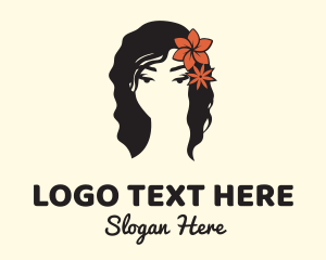 Polynesian - Islander Lady Hairdresser logo design