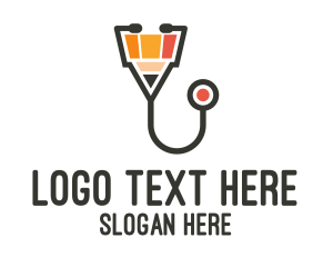 Medical Stethoscope Pencil  Logo