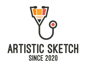 Draw - Medical Stethoscope Pencil logo design