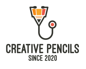 Medical Stethoscope Pencil  logo design