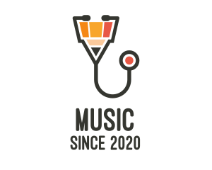 Knowledge - Medical Stethoscope Pencil logo design