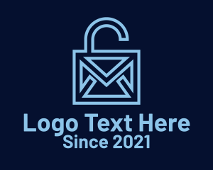 Minimalist - Geometric Email Lock logo design