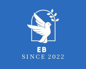 Blue & White Dove Bird logo design