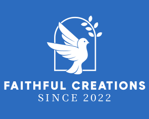 Faith - Blue & White Dove Bird logo design