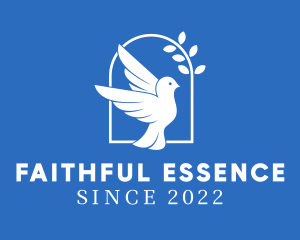 Faith - Blue & White Dove Bird logo design