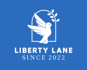 Freedom - Blue & White Dove Bird logo design