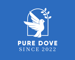Dove - Blue & White Dove Bird logo design