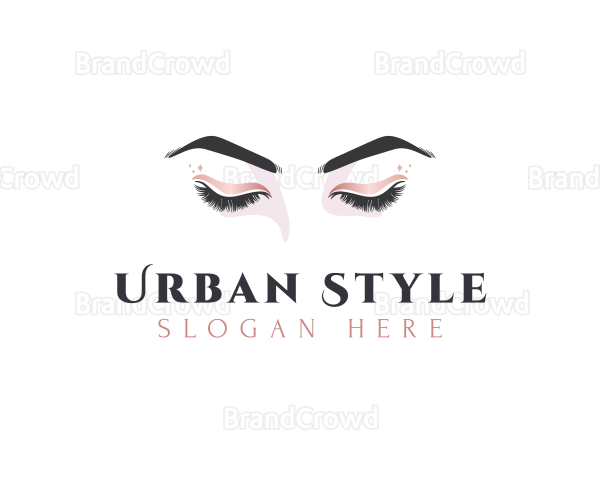 Feminine Eyelashes Gradient Logo